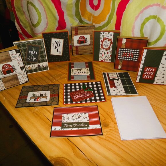 Set of 12 Handmade "Cozy & Warm" Christmas Cards NWT - Picture 1 of 5